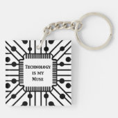Porte-clés La technologie est ma muse (Dos)