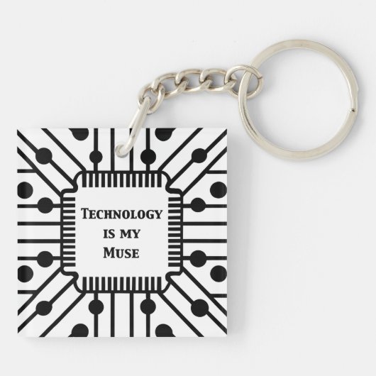 Porte-clés La technologie est ma muse (Dos)