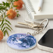 Porte-clés La Terre Du Marbre Bleu De L'Espace (Devant droit)