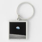 Porte-clés La Terre S'Élève Au-Dessus De L'Horizon Lunaire. (Devant)