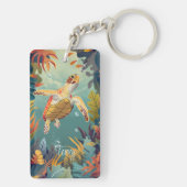 Porte-clés La Tortue Verte Nage L'Océan Pacifique (Dos)