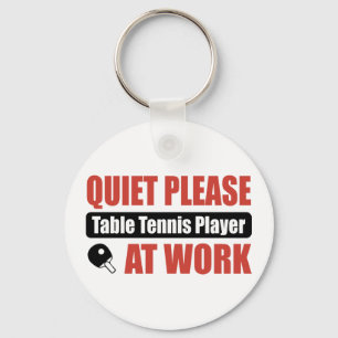 Porte-clés La tranquillité svp le joueur de ping-pong au