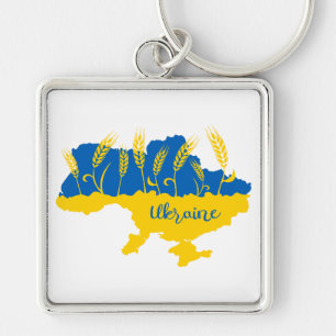 Porte-clés La typographie ukrainienne et l'oreille au blé sur