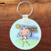 Porte-clés La vache a lu plus de livres (Recto)