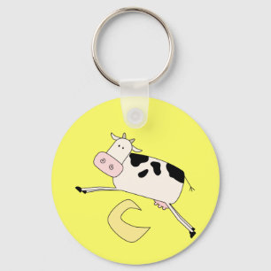 Porte-clés La vache saute par-dessus des T-shirts et des cade
