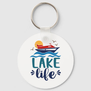 Porte-clés La vie au lac Bateau Bienvenue l'été Vacances d'ét