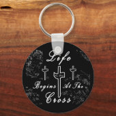 Porte-clés La vie commence à la croix (Recto)