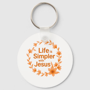 Porte-clés La vie en automne est plus simple avec Jésus porte