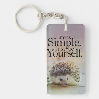 Porte-clés La vie est citation inspirée de hérisson mignon
