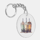 Porte-clés La vie est courte, buvez le boba (Devant gauche)