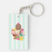 Porte-clés La vie est courte Manger plus de glace Crème (Dos)