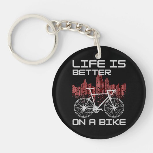Porte-clés La vie est meilleure à vélo (Devant)