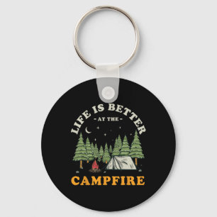 Porte-clés La vie est meilleure au feu de camp drôle campeur