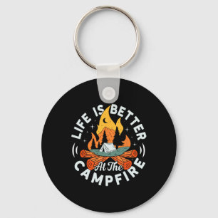 Porte-clés La vie est meilleure au feu de camp drôle camping