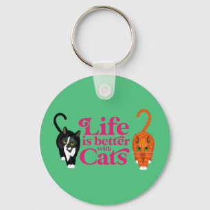 Porte-clés La vie est meilleure avec Cats Key Ring