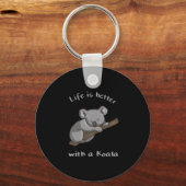 Porte-clés La Vie Est Meilleure Avec Koala (Recto)