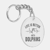 Porte-clés La vie est meilleure avec la ligne de rythme cardi (Devant gauche)