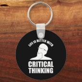 Porte-clés La Vie Est Meilleure Avec La Pensée Critique (Recto)