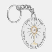 Porte-clés La vie est meilleure avec la sainte Eucharistie (Devant gauche)