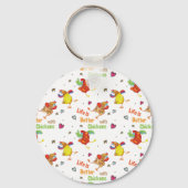 Porte-clés La vie est meilleure avec l'aquarelle de poulet (Recto)