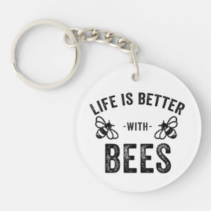 Porte-clés La vie est meilleure avec les abeilles miel abeill