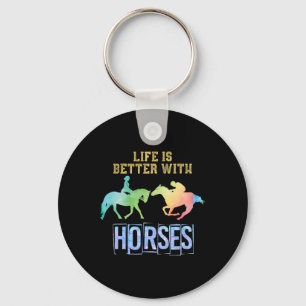 Porte-clés La Vie Est Meilleure Avec Les Chevaux Animaux Chev