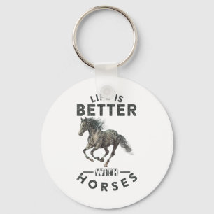 Porte-clés La Vie Est Meilleure Avec Les Chevaux Drôle Équita