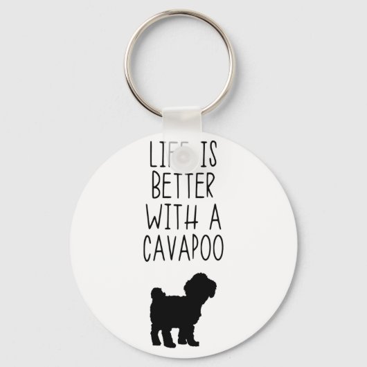 Porte-clés La Vie Est Meilleure Avec Un Cavapoo (Recto)