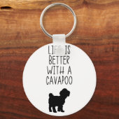 Porte-clés La Vie Est Meilleure Avec Un Cavapoo (Recto)