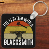 Porte-clés La Vie Est Meilleure Avec Un Forgeron (Verso)