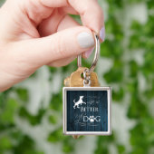 Porte-clés La vie est meilleure avec un Porte - clé de chien (main)