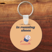 Porte-clés La vie est meilleure pour les chaussures de course (Recto)