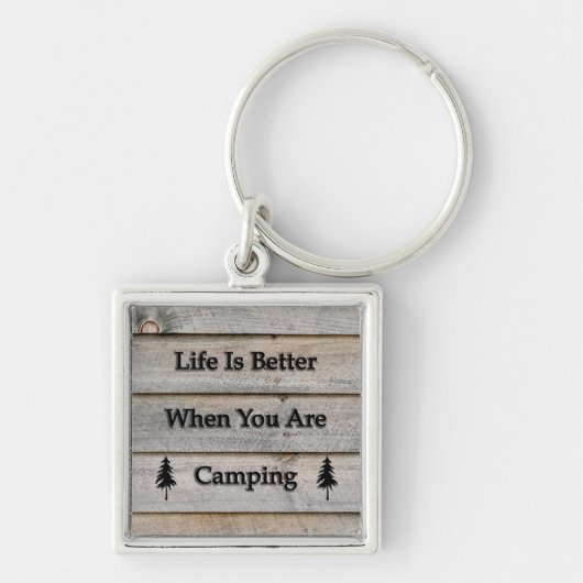 Porte-clés La vie est meilleure quand on campe (Devant)