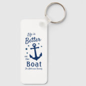 Porte-clés La Vie Est Meilleure Sur Le Bateau Nom De Famille  (Verso)