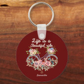 Porte-clés La vie est une belle balade citations Printemps Fl (Verso)