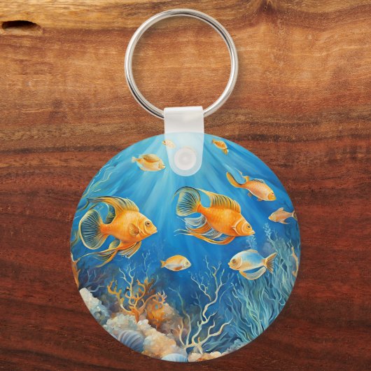 Porte-clés La vie marine avec des poissons exotiques (Recto)