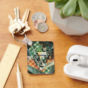 Porte-clés La Vie morte avec nappes à carreaux par Juan Gris