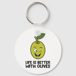 Porte-clés La Vie Olive Lover Est Meilleure Avec Les Oliviers