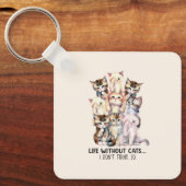 Porte-clés La vie sans chats ? Je ne le pense pas (Recto)