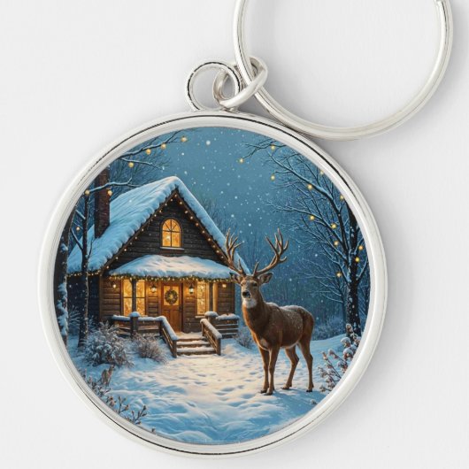 Porte-clés La visite de Noël enneigée de Big Buck (Devant)