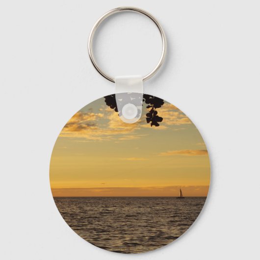 Porte-clés La voile dans le coucher du soleil (Recto)