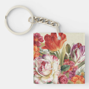 Porte-clés La vue de jardin a jeté des fleurs en l'air