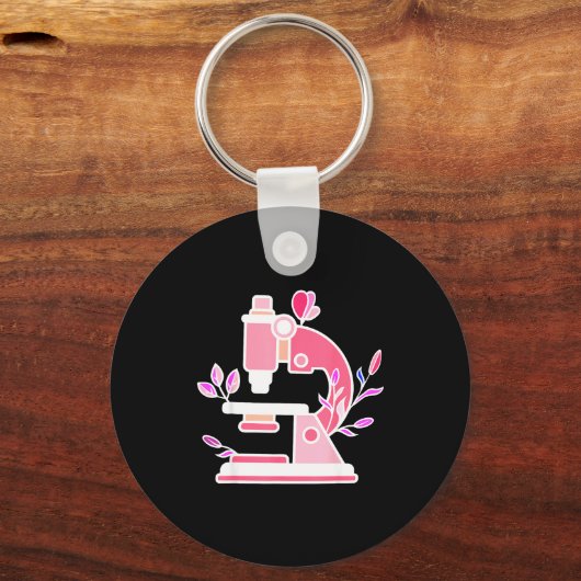 Porte-clés Lab Science Floral Microscope Biologist Science Va (Recto)