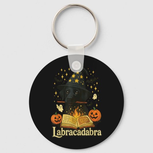 Porte-clés Labracadabra Black Labrador Magicien Halloween (Recto)