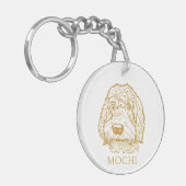 Porte-clés Labradoodle Chien Dessin main personnalisé (Devant gauche)