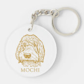 Porte-clés Labradoodle Chien Dessin main personnalisé (Dos)