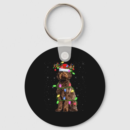 Porte-clés Labradoodle Dog Xmas Lighting Santa Labradoodle Ch (Recto)