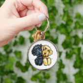 Porte-clés Labradoodles Jaune Noir Linked Up (Main)