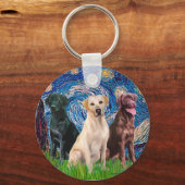 Porte-clés Labrador (3) - Nuit étoilée (Recto)