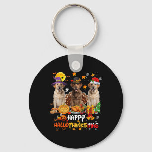 Porte-clés Labrador Chien Halloween Joyeux Thanksgiving Joyeu